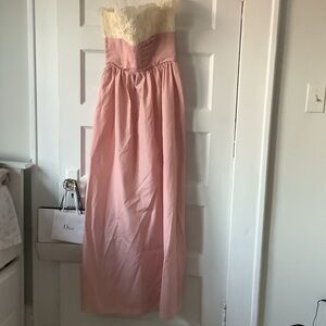 Strapless Pink Maxi vintage dress like new